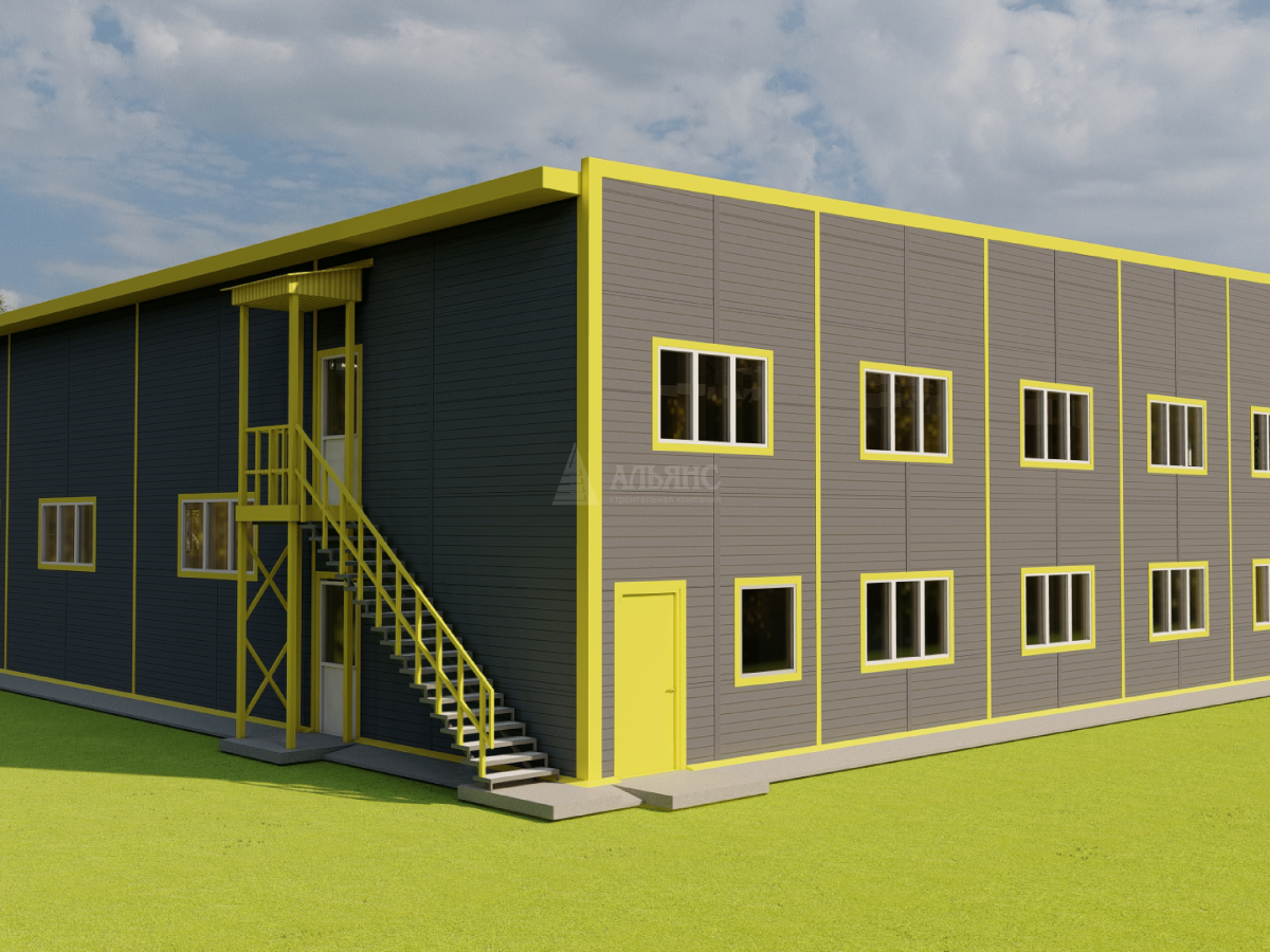 3D визуализация СТО с АБК из сэндвич-панелей - фото 10