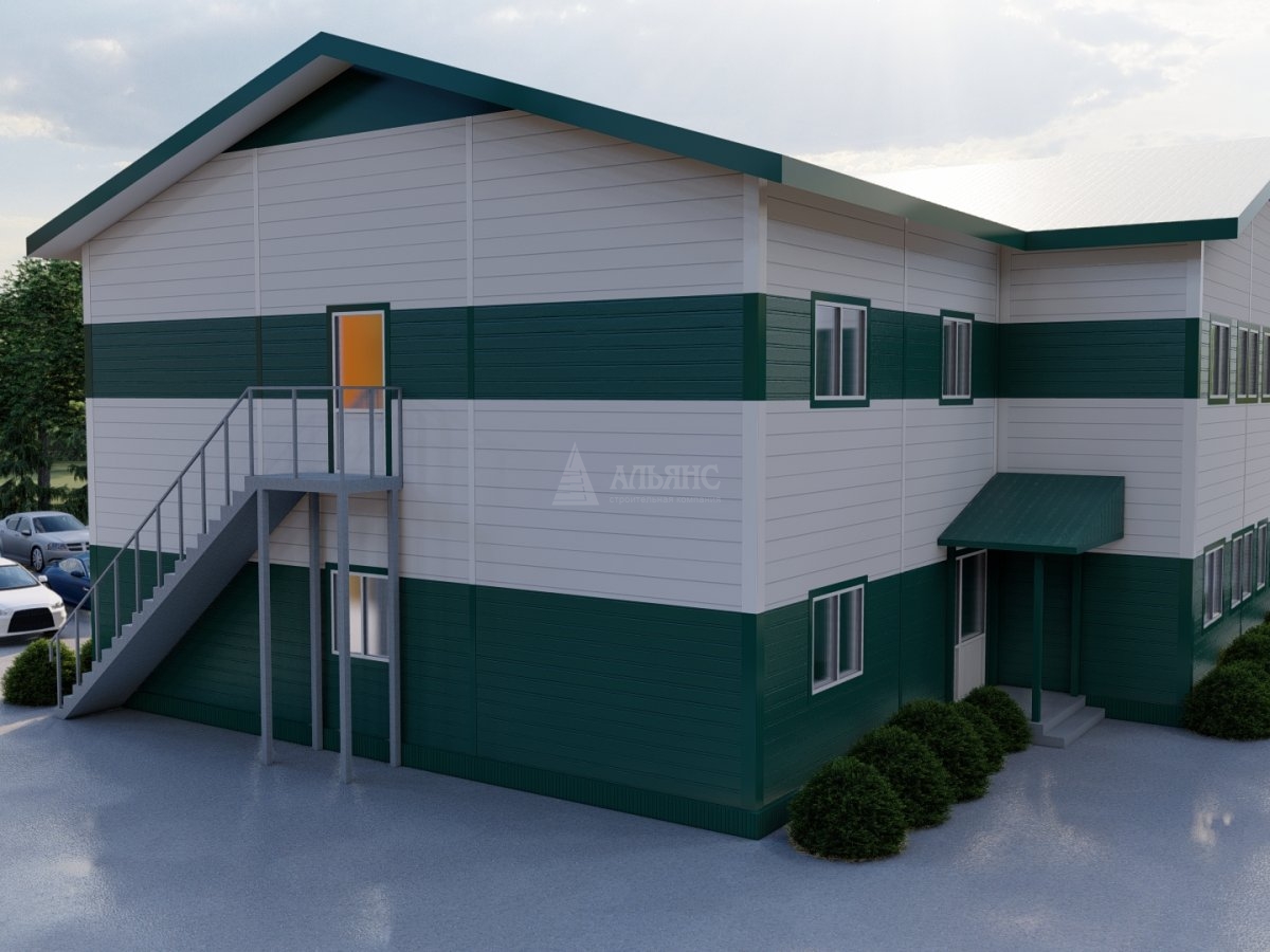 3D визуализация Общежитие из сэндвич-панелей - фото 7
