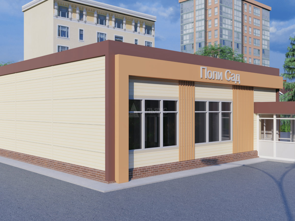 3D визуализация Магазин из сэндвич-панелей - фото 5
